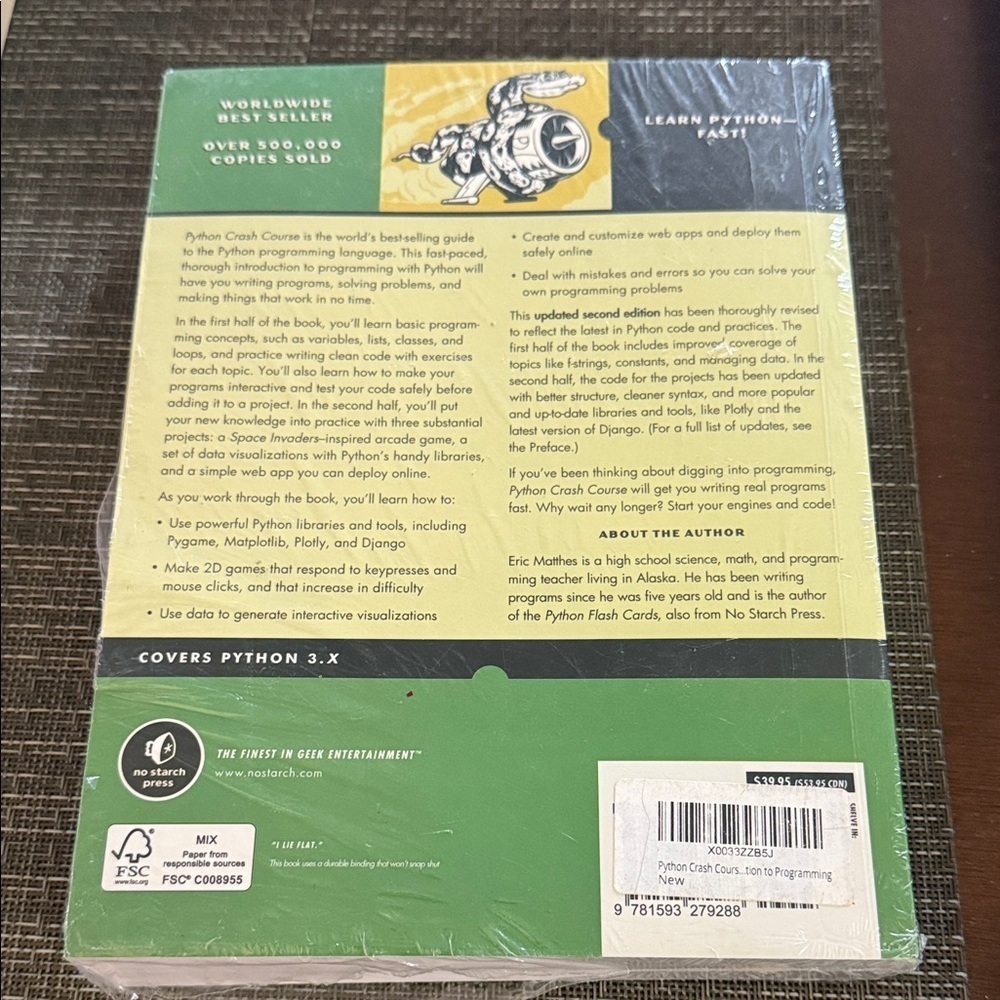 Python Crash Course Book - Yellow Cover - Picture 3 of 3